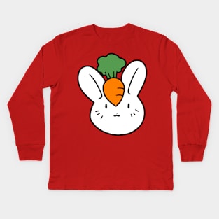 Bunny Carrot Face Kids Long Sleeve T-Shirt